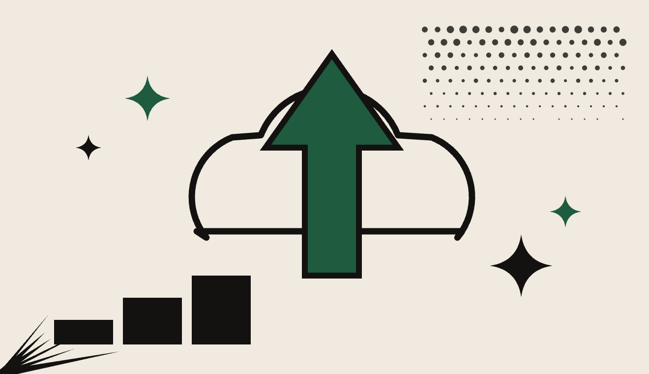 Illustration: cloud with growth arrow